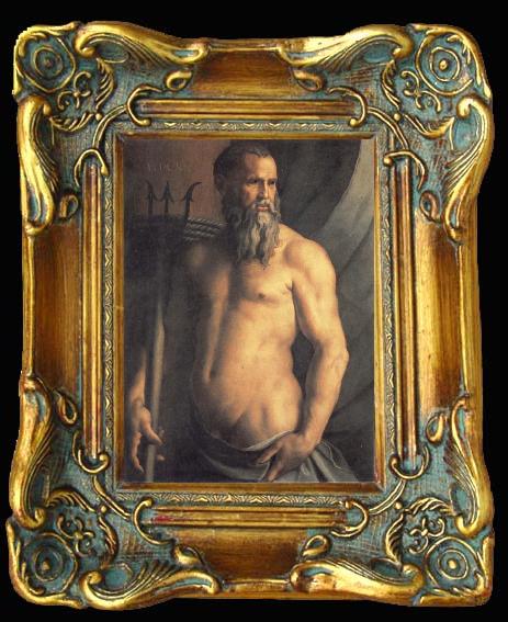 framed  Agnolo Bronzino Portrait des Andrea Doria als Neptun, Ta013-2